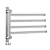 JSVER Bagno Portasciugamani, Porta Salviette da Parete a 4 Rotante Bracci da Muro Acciaio Inossidabile 34CM per Cucina, Servizi igienici, Guardaroba e Bagno