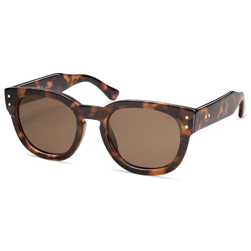 SOJOS Retro Round Polarized Sunglasses for Men Women Vintage Classic Thick Womens Square UV400 Shades SJ2321