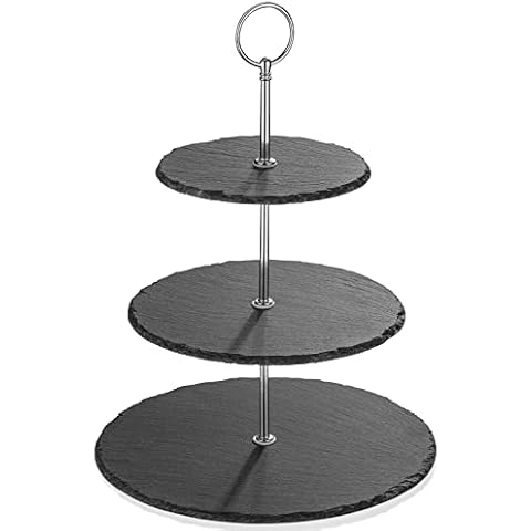 MALACASA 3 Tier Slate Cake Stand Set Cover