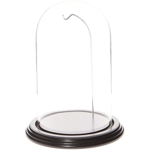 Plymor 4.5" x 8" Watch/Ornament Glass Display Dome Cloche (Black