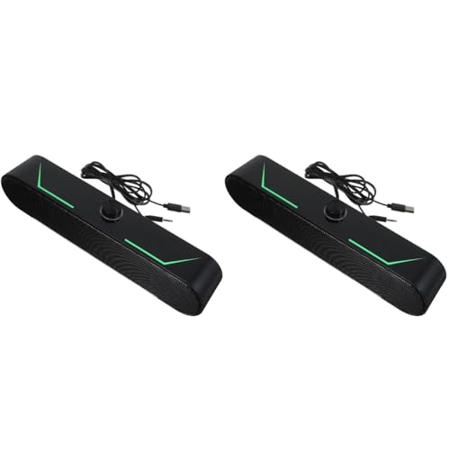 Parlantes para computadora iluminados con sonido estéreo y luces LED