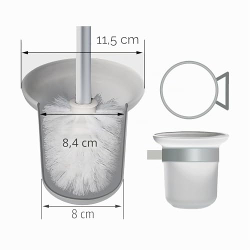 Foonary Porte-Brosse de Toilette en Verre, gobelet de Base, gobelet de Brosse Accessoire de Salle de Bain, Support de Rechange en Verre dépoli sans perçage (Seulement la Tasse) – vue 2