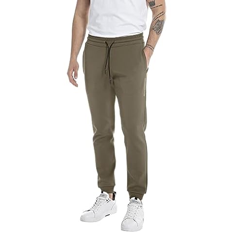 REPLAY Men's Casual Dark Olive Trousers Cover