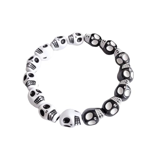 Goth Skull Bracelet élastique ajustable fini les bijoux trop serrés pour homme