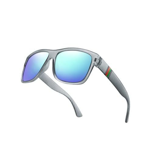 Lunettes de soleil polarisées vintage homme grande monture noire protection solaire UV400