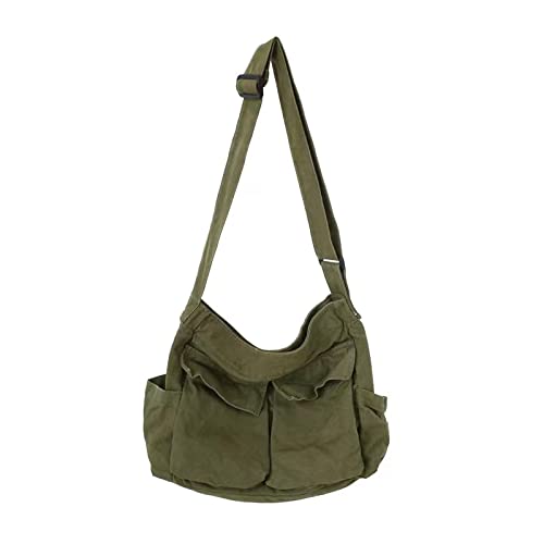Kruya Canvas Messenger Bag Large Capacity Hobo Crossbody Bag with Multiple Pockets Casual Bags...