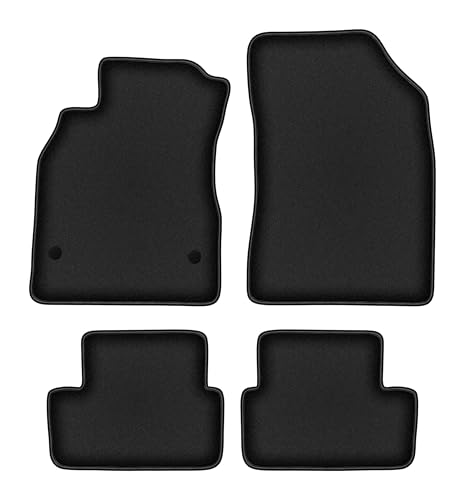 Tapis de sol voiture Renault Fluence : lot de 4 tapis Durban en velours noir épais