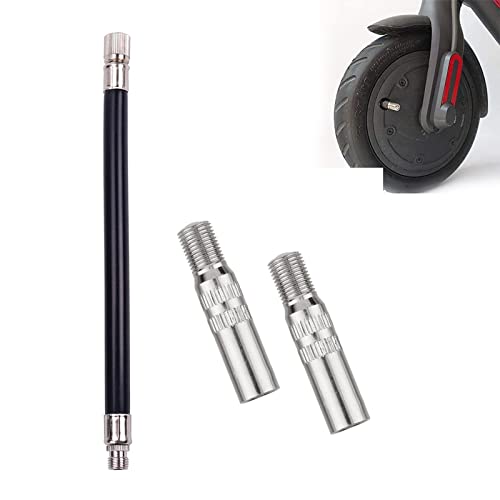 Extensión de Tapa de Válvula,Metal Válvula Extensión Adaptador,Extensión de La Válvula del Neumático,Adaptador neumático,para Furgonetas de caravanas,con 1 inflador de extensión de Goma(2PCS)