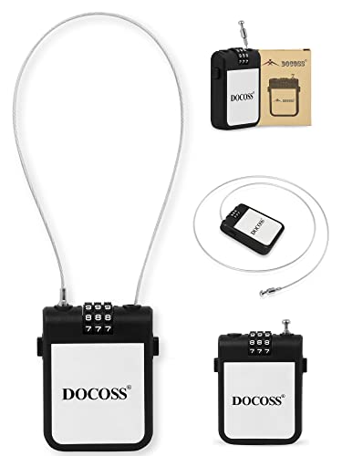 DOCOSS-Helmet Lock for Bike Lock/Number Lock for Helmet / Extendable Cable Lock /Password Lock for Helmet /Helmet Locks (Black)