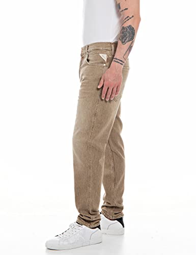 Replay Herren Jeans Sandot Tapered-Fit, Desert 613 (Beige), 30W/30L – Ansicht 3