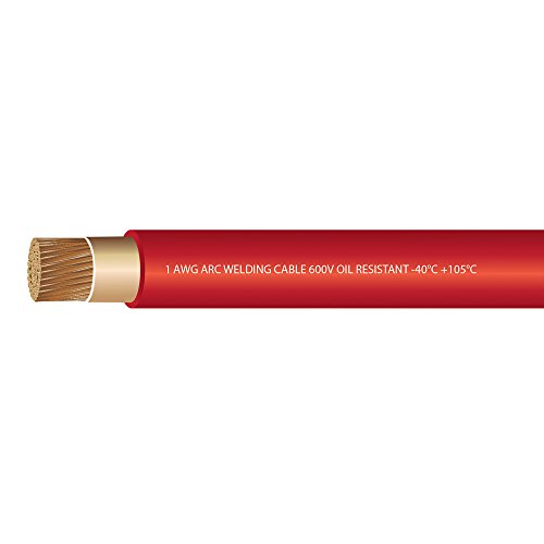 Get Discount Offer 1 Gauge Premium Extra Flexible Welding Cable 600 VOLT - RED 250 FEET- EWCS Spec - Made in the USA!