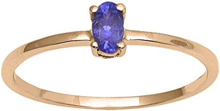 Gold Plated Tiny Shiny 925 Sterling Silver Stack able Blue Topaz Women Engagement Stacking Band Ring (8.5) (6)
