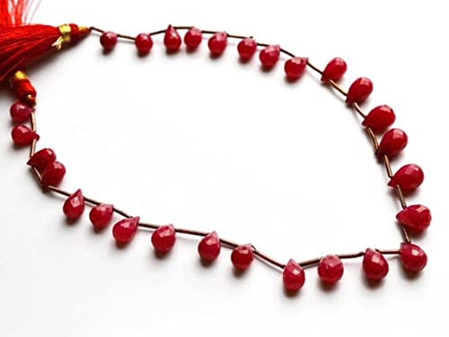 Rubis teinté facetté drops de qualité supérieure pour création bijoux