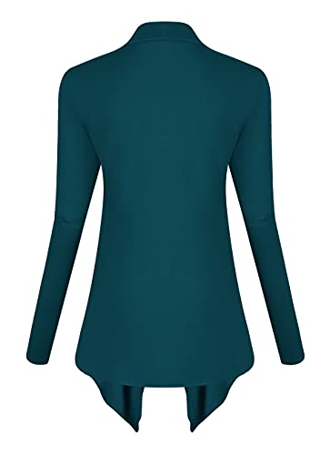 Image of Urban CoCo Women's Drape Front Open Cardigan Long Sleeve Irregular Hem