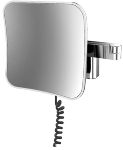 Dimensioni & dettagli: specchio da bagno Emco EVO con illuminazione individuale e ingrandimento 5x, montaggio a parete con braccio doppio snodato, dimensioni: 20,9 cm x 20,9 cm (larghezza x altezza), sporgenza 36,9 cm; articolo n. 109513351