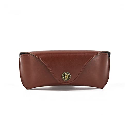 Étui à lunettes portable rétro en cuir marron pour vos déplacements quotidiens