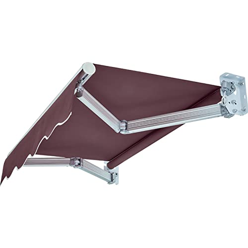 Tenda da giardino retrattile con manovella 200 x 150 cm, parasole da parete, protezione UV e impermeabile, braccio articolato regolabile per balcone, baldacchino esterno in alluminio