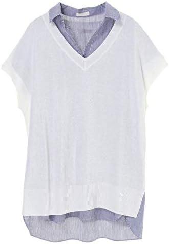 Amazon アースミュージック エコロジー Earth Music Ecology Set2点 ニットベスト スキッパーシャツチュニック アイボリー F Tシャツ カットソー 通販