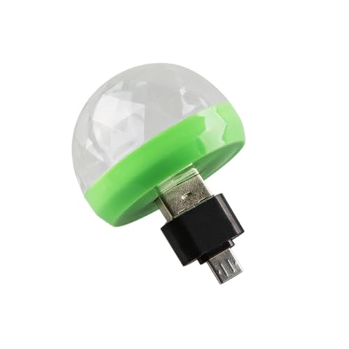 NUOBESTY USB Mini Disco Lights Portable LED Stage Ball Dj Lighting for Karaoke Christmas and Home Parties Sound Activated Compact Design for Clubs and Bars Green
