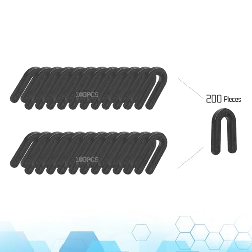 Image of 200PCS Plastic Shims, Horseshoe Shims, U Shaped Tile Spacers | Plastic Shims for Leveling, Black 1 /4 inch
