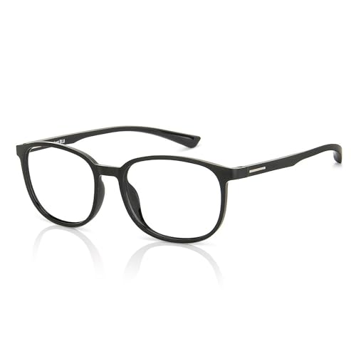 Lenskart Blu | Zero Power Bluecut & Antiglare Computer Eyeglasses | Black Full Rim Rectangle | For Men & Women | Large | LB E13739