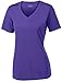 Joe's USA Women's Short Sleeve Moisture Wicking Athletic Shirt-Purple-L