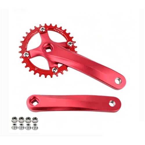 �X�N�G�A�e�[�p�[ MTB �N�����N�Z�b�g 170mm 104BCD 32-42T �A���~�j�E���ɑΉ�(Red CX 34T)