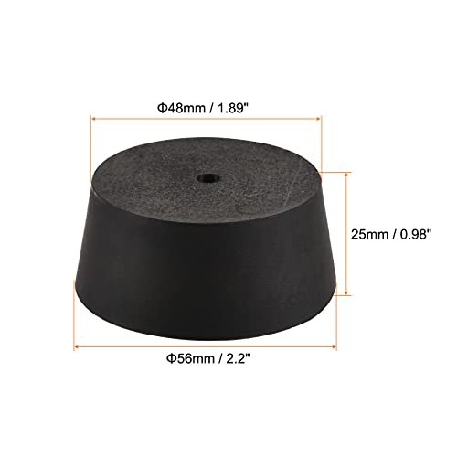 Meccanixity Rubber Tapered Plug 48Mm To 56Mm With Hole Test Tubes Bungs Stopper Black For Lab Home #TOP1