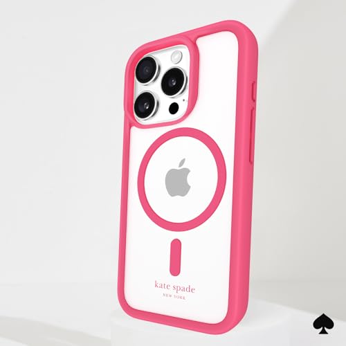 Image of kate spade new york iPhone 16 Pro Case - Pom Pom Pink | Compatible with MagSafe - Lightweight Designer Case for iPhone 16 Pro with Anti-Scratch Coating and Pom Pom Pink Design
