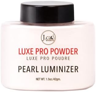 J.Cat Beauty Luxe Pro Makeup Setting Powder, Matte Finish, Helps Absorb Oil and Minimizes Pores, Suitable for Baking, Shade Pearl Luminizer, 1.5 Oz