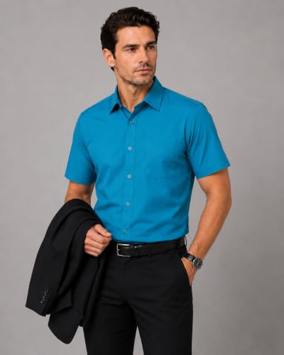 Image of Appel Touch Men's Cotton Blend Formal Shirt Half Sleeves
