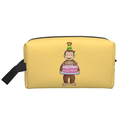 トイレタリーポーチ おさるのジョージ かわいい 漫画 コスメポーチ 大容量 ?量 洗面ポーチ 人気 アニメ 化粧ポーチ 男女兼用 おしゃれ 旅行 プレゼント