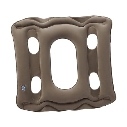 AlluraPet Cojín Inflable Ortopédico para Hemorroides, Superficie Flocada Transpirable, para Silla de Oficina, Coche, Viajes y Sedentarismo- Color Café
