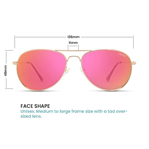 NECTAR Classic Polarized Sunglasses for Men and Women with 100% UV Protection and Metal Frames - the Kittyhawk from4