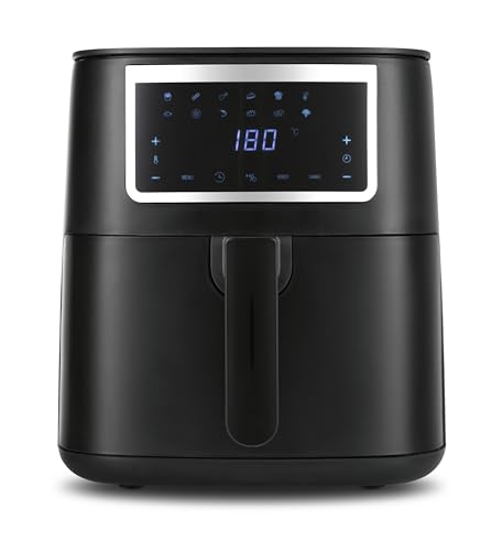 GOURMETmaxx freidora de aire caliente 6,5 L Airfryer | Freidora con pantalla táctil, 9 funciones, 11 programas | Mini horno - freír casi sin aceite | Accesorios para Airfryer aptos para lavavajillas