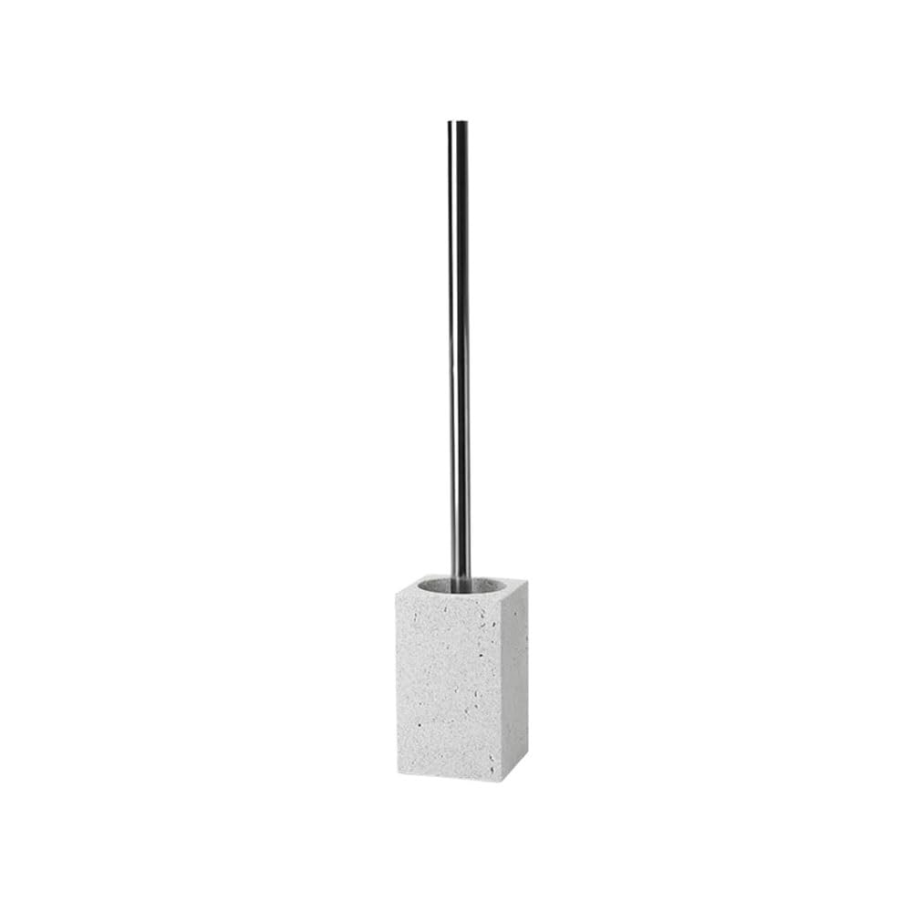 Toilet Bowl Brush Square Sandstone Toilet Brus Kit with Resin Brush Head Removable Stainless Steel Long Handle