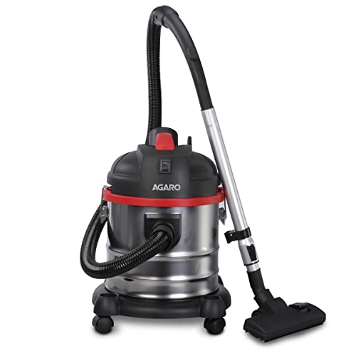 AGARO Ace 1600 Watts, 21.5 kPa Suction Power, 21 litres Wet & Dry Stainless Steel Vacuum Cleaner with Blower Function and Washable Dust Bag AGARO Ace 1600 Watts, 21.5 kPa Suction Power, 21 litres Wet & Dry Stainless Steel Vacuum Cleaner with Blower Function and Washable Dust Bag