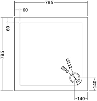 800 x 800 mm Shower Enclosure with Tray Square Sliding Doors Corner Entry Shower Cubicle and Tray