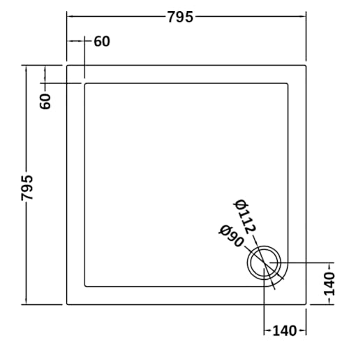 800 x 800 mm Shower Enclosure with Tray Square Sliding Doors Corner Entry Shower Cubicle and Tray