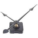 Lurrose Kit Meccanismo Orologio da Parete Fai da Te con Albero, Coppia Elevata e Lancette, Movimento Orologio Metallico Resistente per Sostituzione e Riparazione, Accessori Orologi