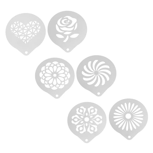 MUCKLILY Cappuccino Decoration Stencils Pcs Coffee Latte Art Stencils Easy Storage Clean