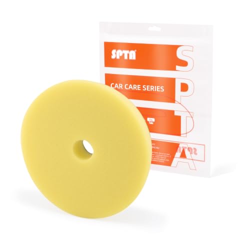 Image of SPTA Yellow T80 High-Cut Foam Polishing Pad, 1Pc 5.5 Inch Face for 5 Inch 125mm Backing Plate Compound Buffing Sponge Pads for Car Buffer Polisher Compounding, Polishing and Waxing -FPBFS5Y