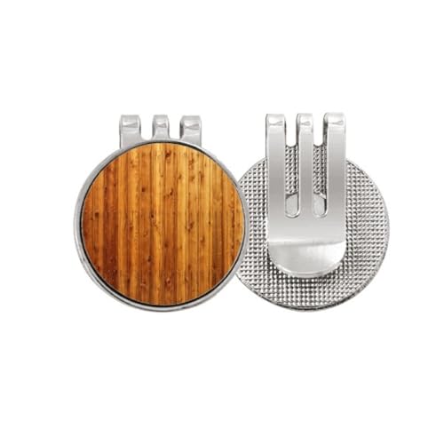 Marcador de golf de madera naranja y clip de sombrero magnético para gorra de golf
