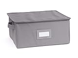 Covermates Keepsakes Dish Storage Box – Stackable, Reinforced Handles, China Storage-Graphite