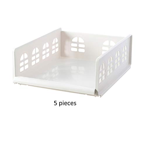 NE-xj Armario Capas partición Paquete de 5 gabinete de Almacenamiento de Armario Armario de Rack Estantes Armario Organizador Parrilla del cajón apilable (Size : 34 x42.5 x14cm)