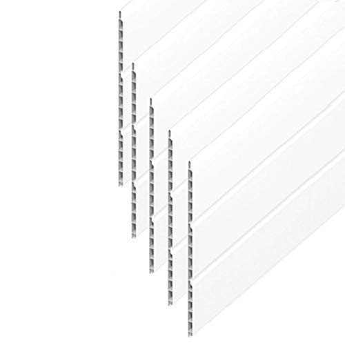 5 Metre x 300 Millimetre White UPVC Plastic Soffit Board Hollow Cladding Pack of 5