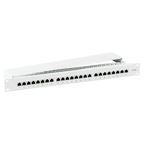 BIGtec 24 Port Gigabit Patchpanel Verteilerfeld Verteiler Patchfeld LSA Technik RJ45 8P8C RAL7035 grau 19 Zoll 19"