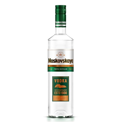 Moskovskaya Premium Vodka - Distillato con ingredienti naturali - Ideale per cocktail, shot o con ghiaccio - Prodotto a Riga, Lettonia - 38% Vol - 70cl (700ml / 0,7L)