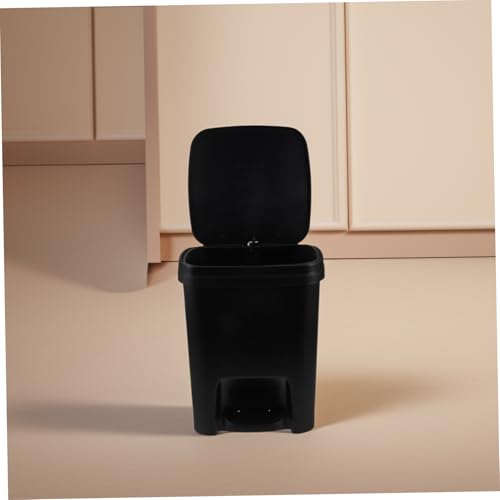 Bote de basura plástico con tapa y pedal 10L negro miniatura 5