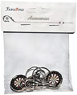 Fabulouz 2 X NEW SHAPE 12 Edge Sided Trolley Token £1 Coin Pound Shopping Key Ring Clasp Supermarket Locker Gym Party Bag Filler Christmas Xmas Gift(REDESIGNED)(DARTS DESIGN)